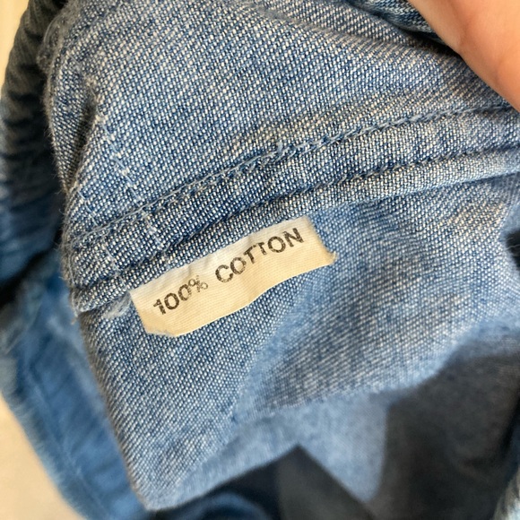 Vintage 90s 100% cotton Madico denim snap front utility vest size small - Picture 4 of 4